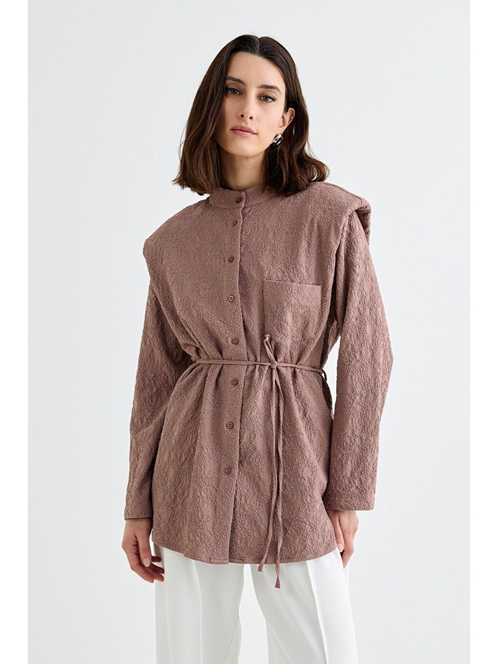 Pembe Edna Vatkalı Gömlek Marshala