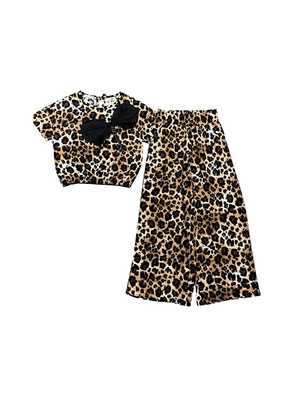 Karışık Kız Çocuk Yusufçuk Aksesuarlı Leopar Takım