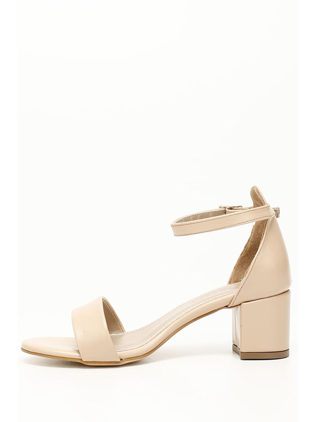 Bej NUDE  Kalın Topuklu Bantlı  Kadın Sandalet 37101-2