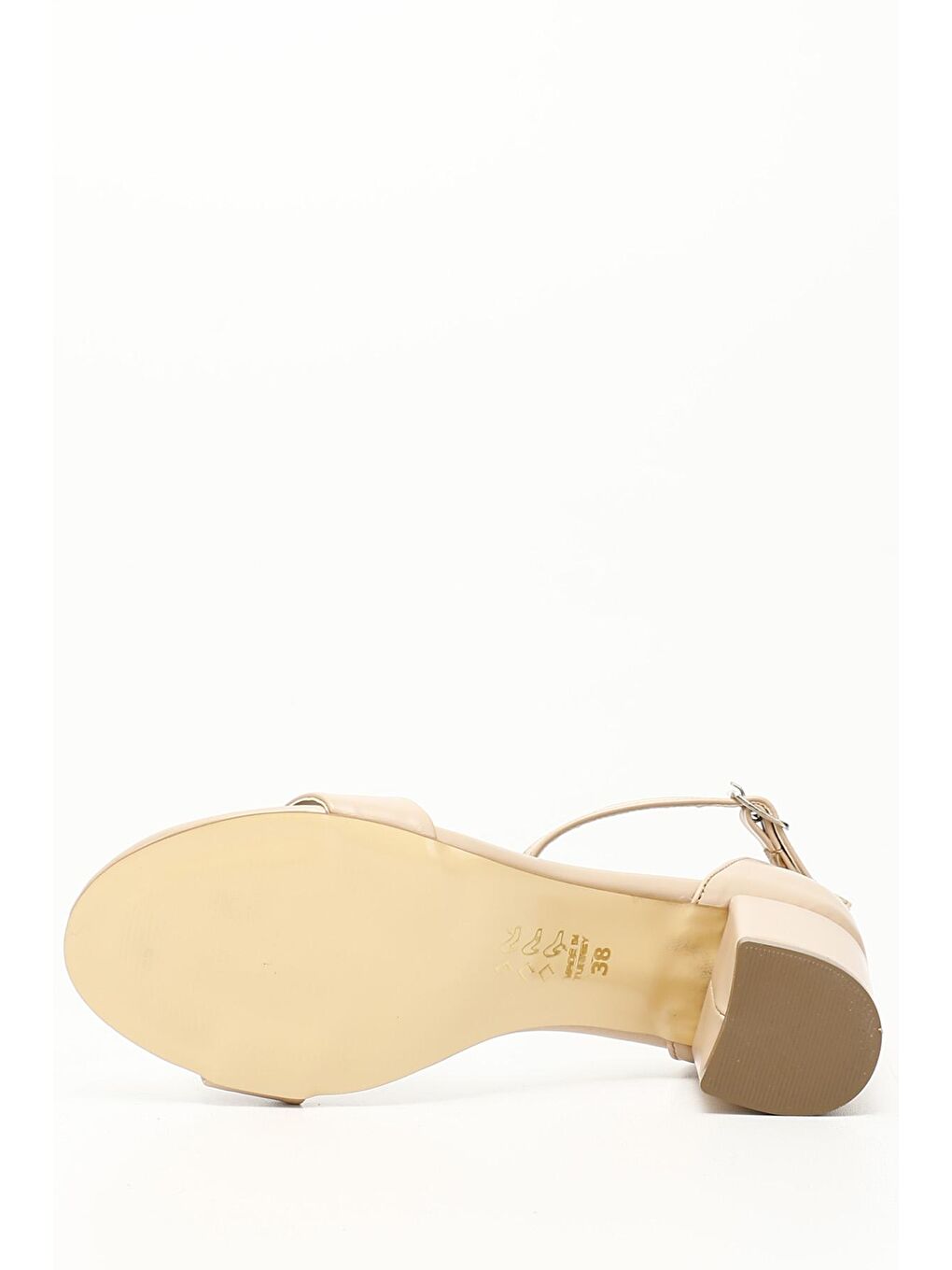 Bej NUDE  Kalın Topuklu Bantlı  Kadın Sandalet 37101-3