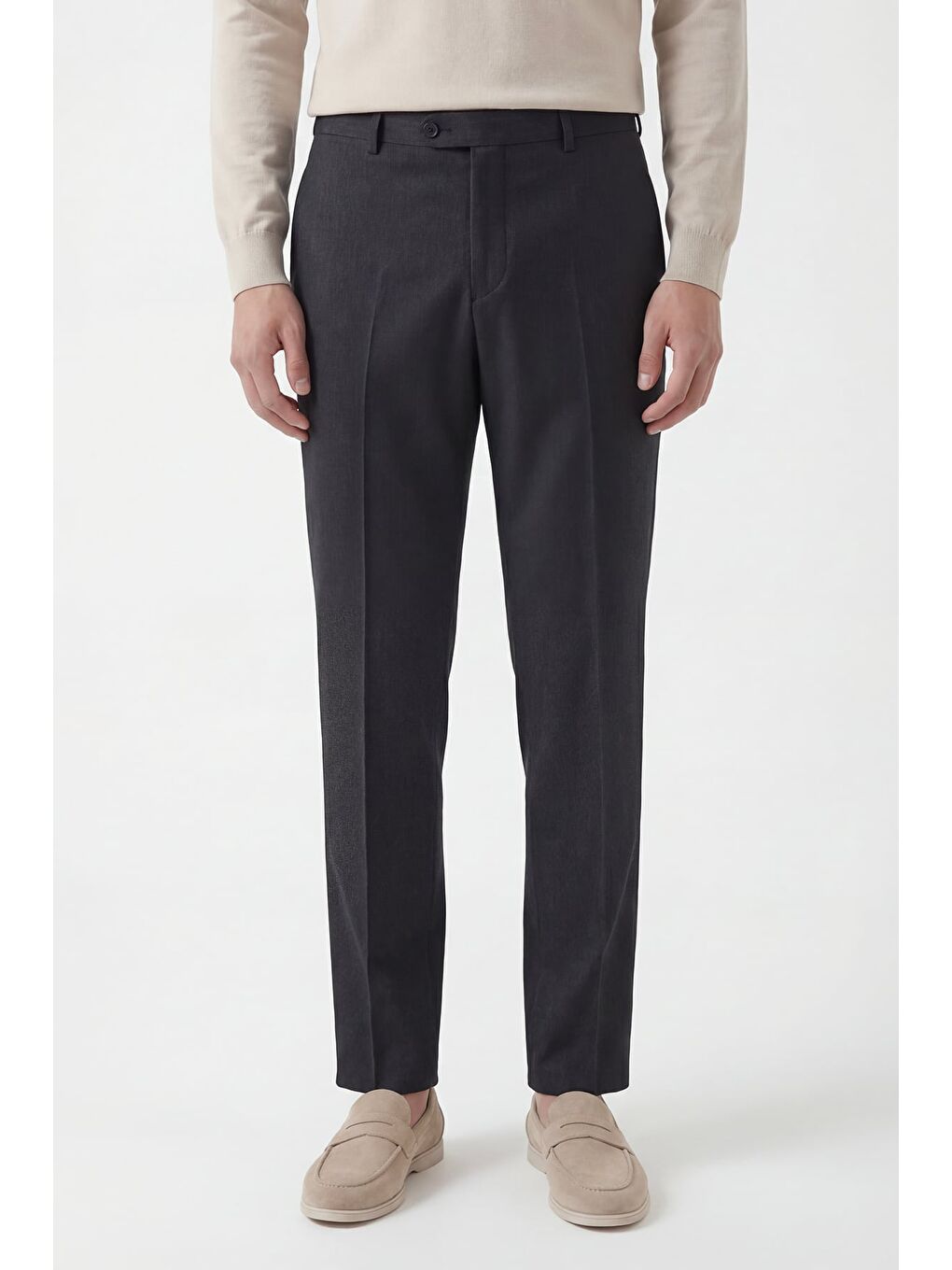 Giotelli Erkek Siyah Dar Kesim Slim Fit Viskon Dokuma Normal Bel Dokuma Pantolon