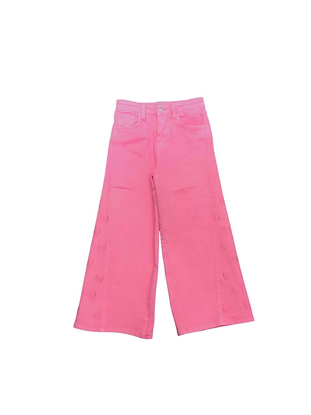 Fuşya Kız Çocuk Fiyonk Nakışlı Pantolon