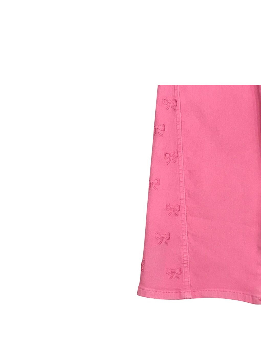 Fuşya Kız Çocuk Fiyonk Nakışlı Pantolon-1