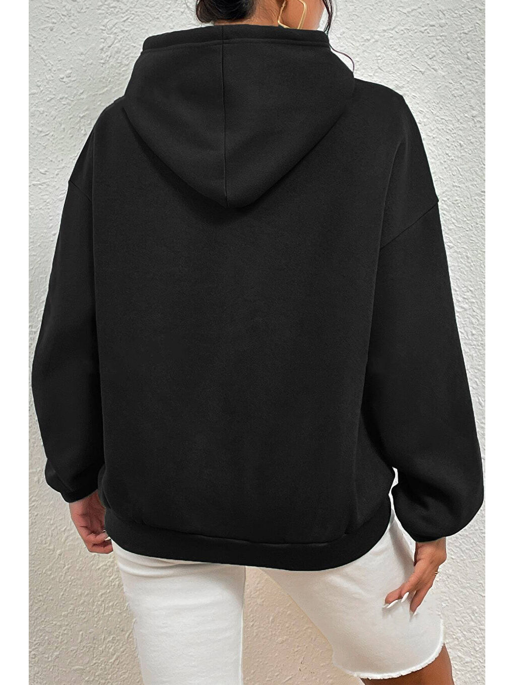 Siyah Candour Baskılı Oversize Sweatshirt-1