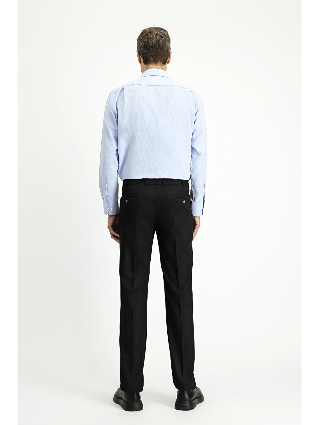 Antrasit Slim Fit Dar Kesim Elastanlı Pileli Klasik Kumaş Pantolon-3