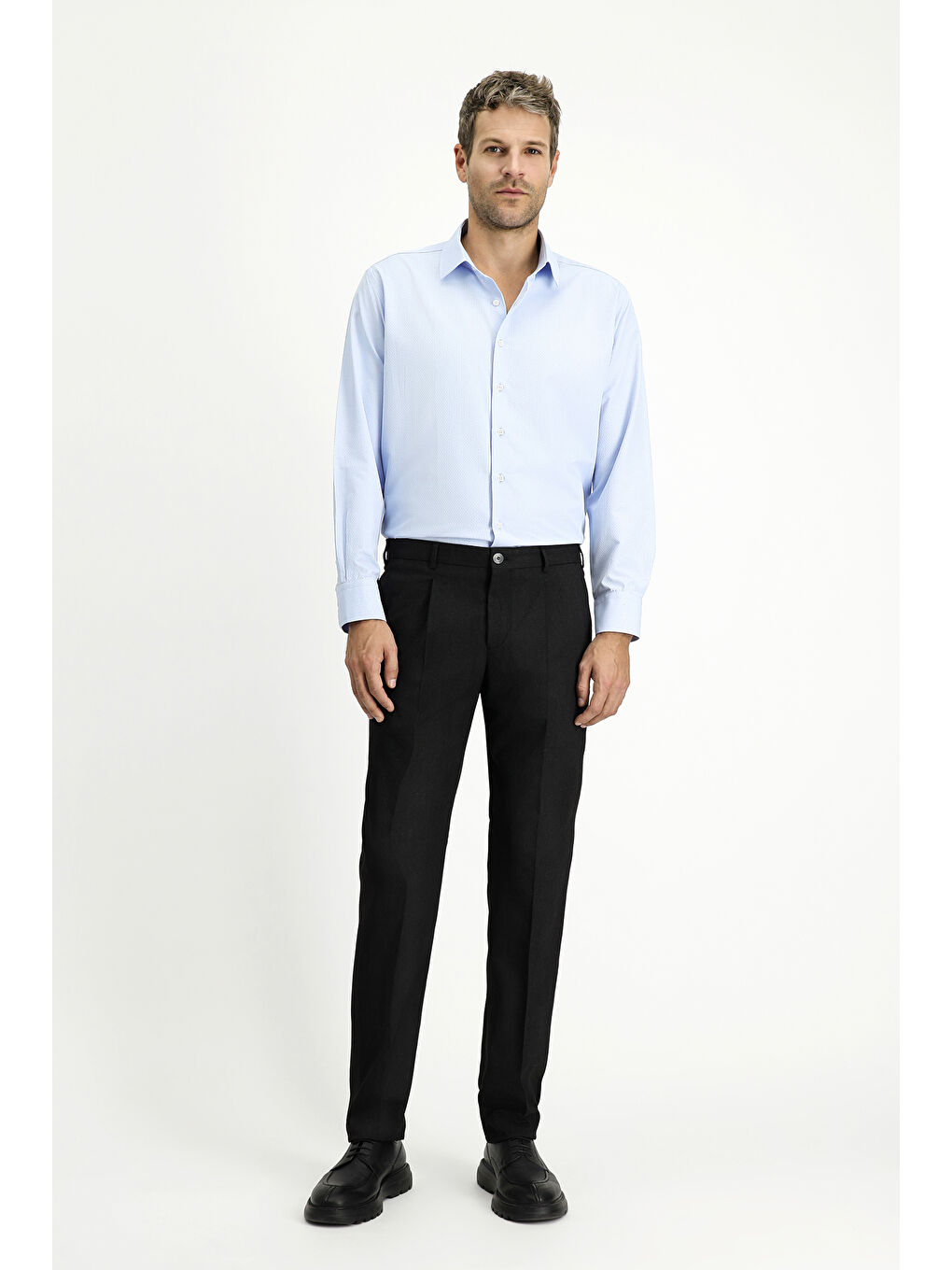 Antrasit Elastanlı Pileli Klasik Kumaş Pantolon-1