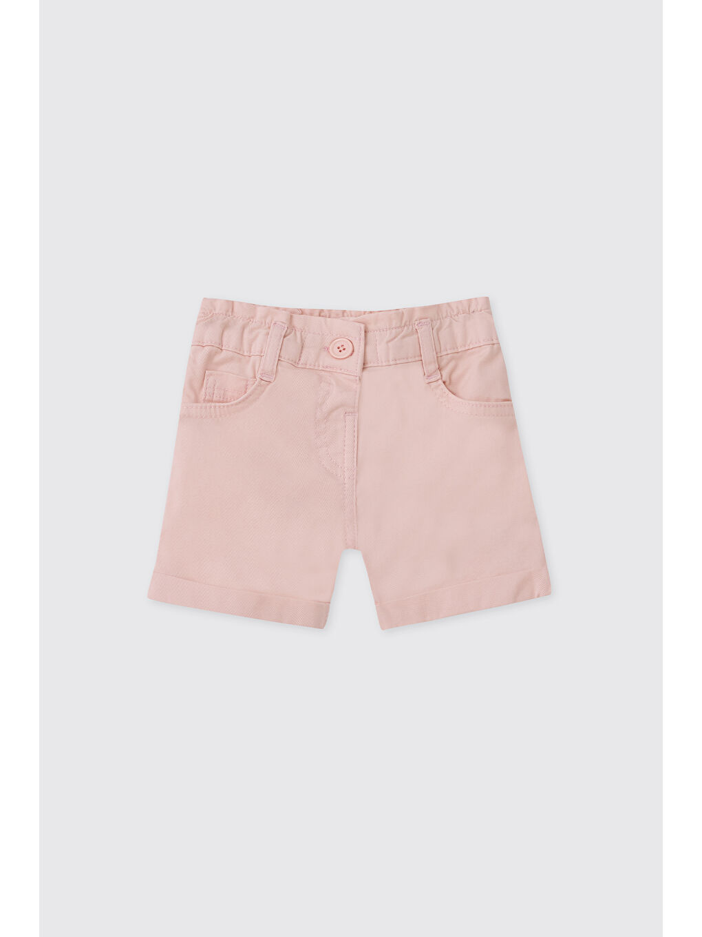 Pembe Kız Bebek Pudra Düğmeli Şort