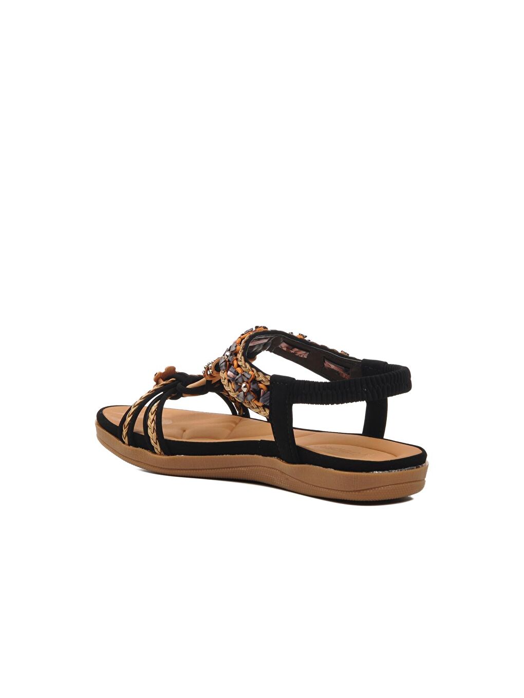 Siyah Hakiki Deri Kadın Sandalet 9636-3