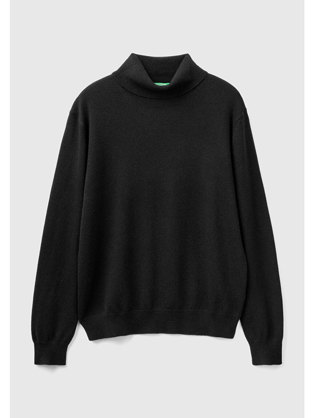 Erkek Siyah %100 Kaşmir Boğazlı Yaka Kazak-1