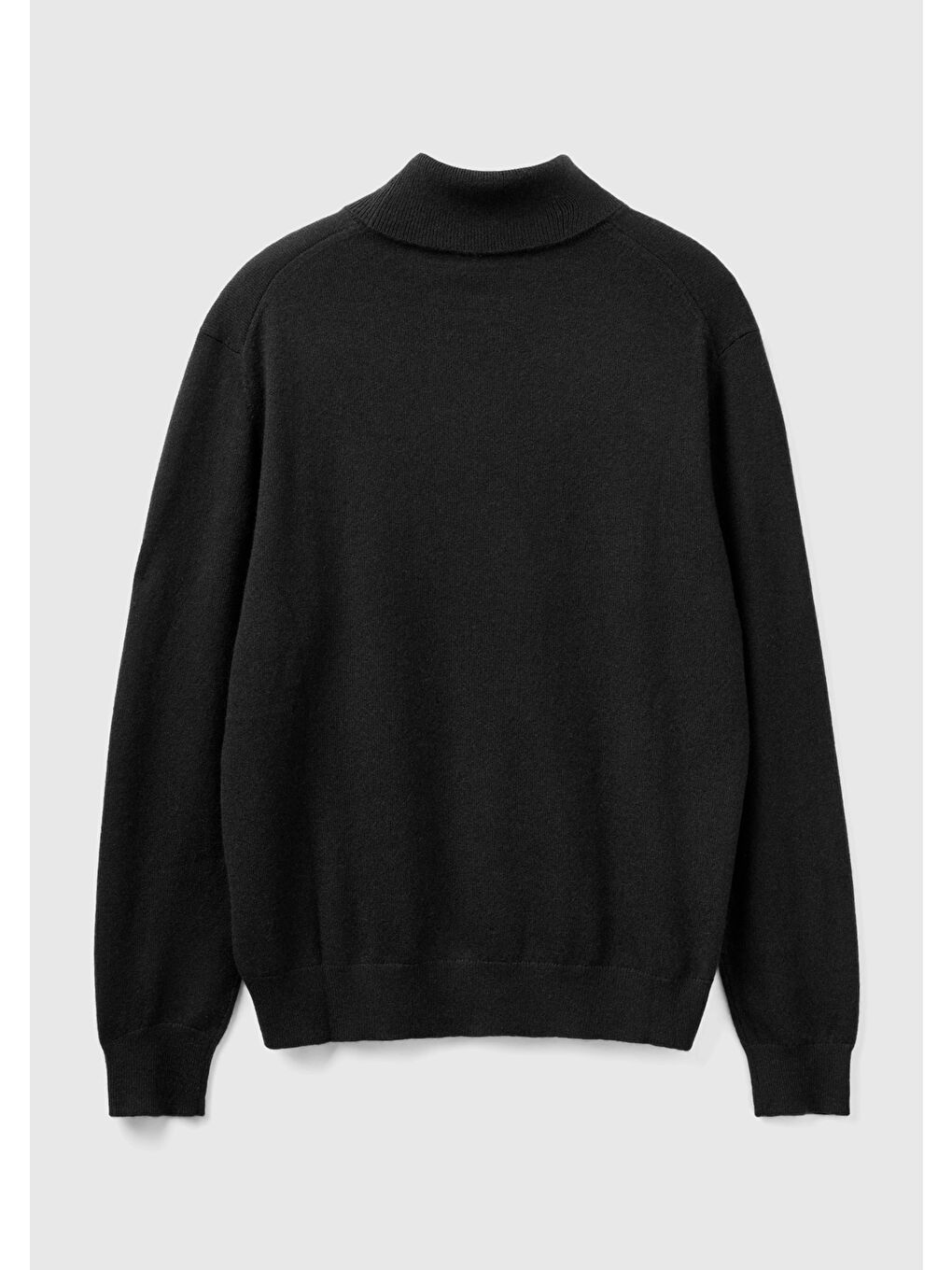 Erkek Siyah %100 Kaşmir Boğazlı Yaka Kazak-3