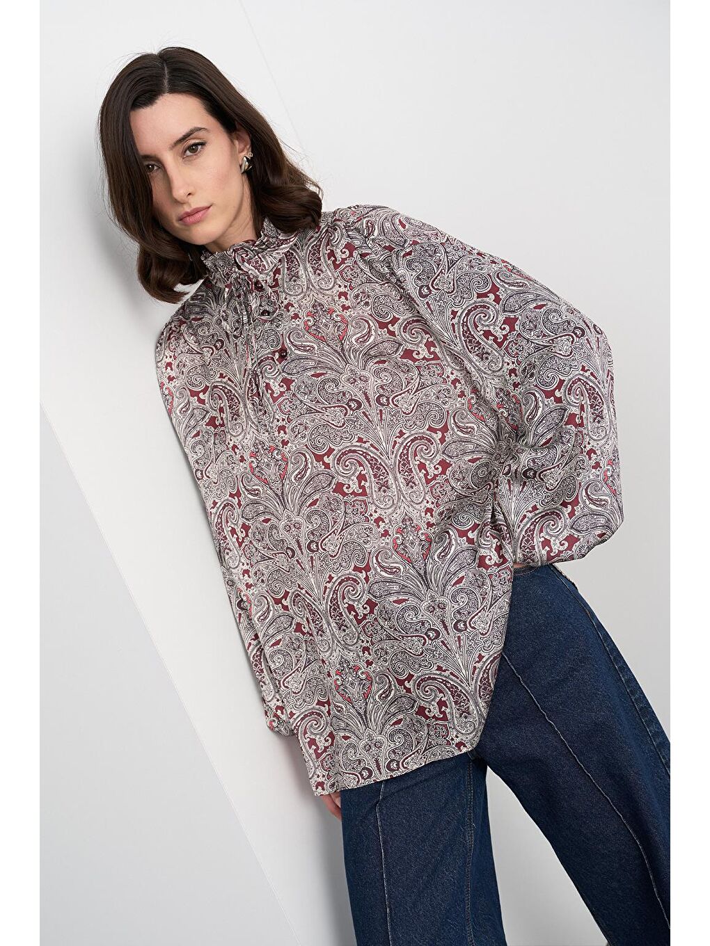 Emma Desenli Tunik Bordo-1