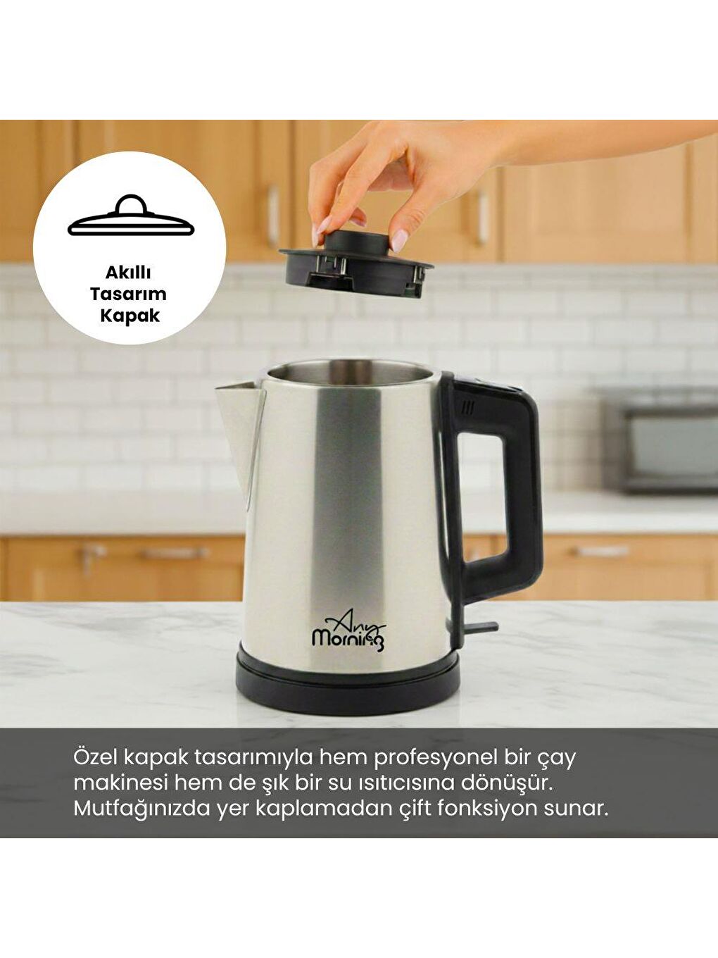 OZ26CM10 2in1 Paslanmaz Çelik Çay Makinesi ve Su Isıtıcı-1