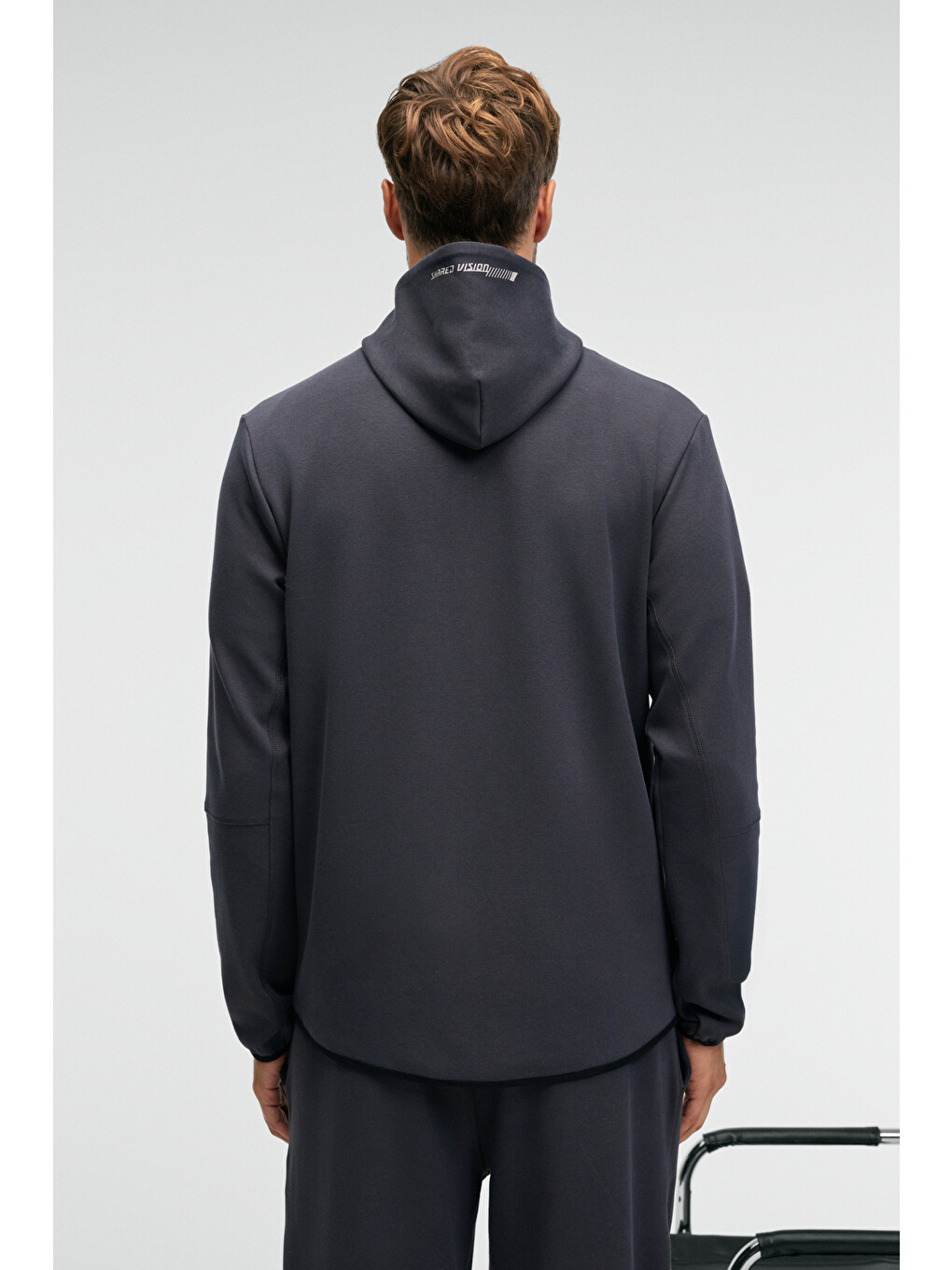 Avener Erkek Kapüşonlu Baskılı Fermuarlı Antrasit Sweatshirt-4