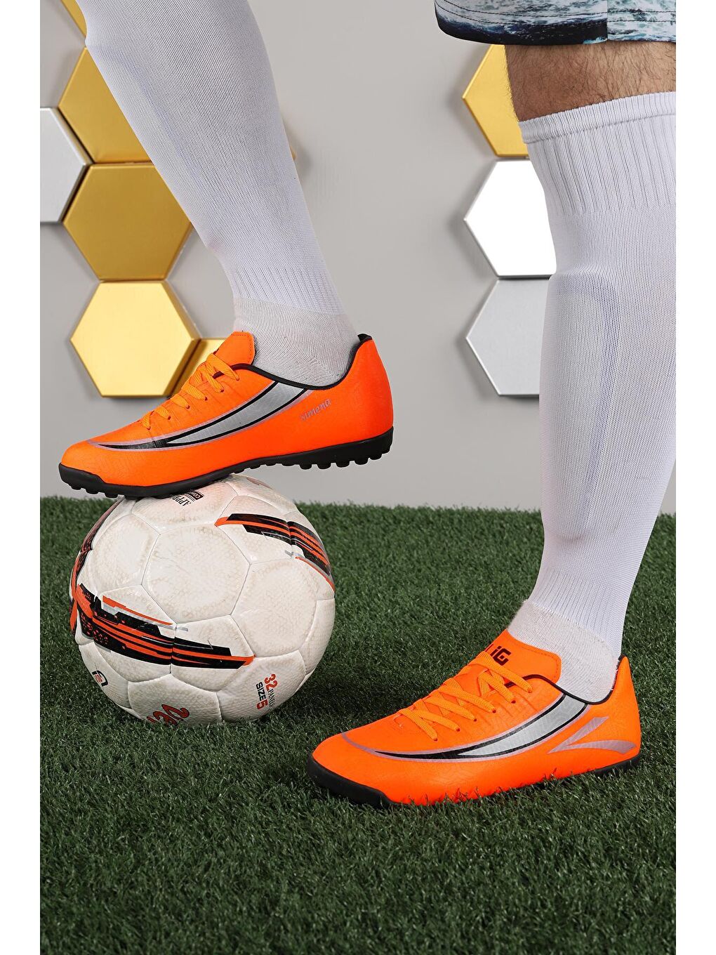 Turuncu Simena HM Halı Saha Erkek Futbol Ayakkabı-2