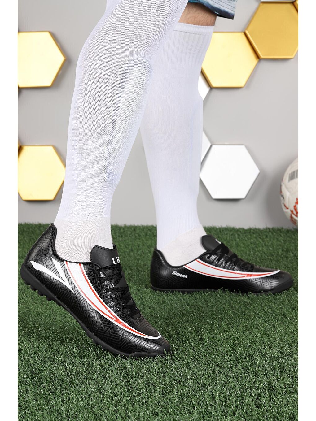 Siyah Simena HM Halı Saha Erkek Futbol Ayakkabı