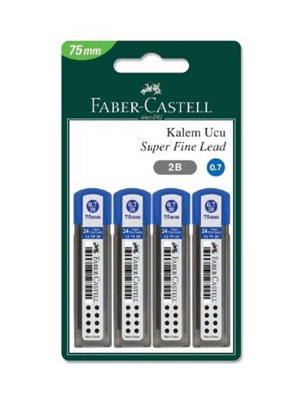 FABER CASTELL Siyah Süper Fine Kalem Ucu 2B 0.7 mm (75 mm) 4 Lü