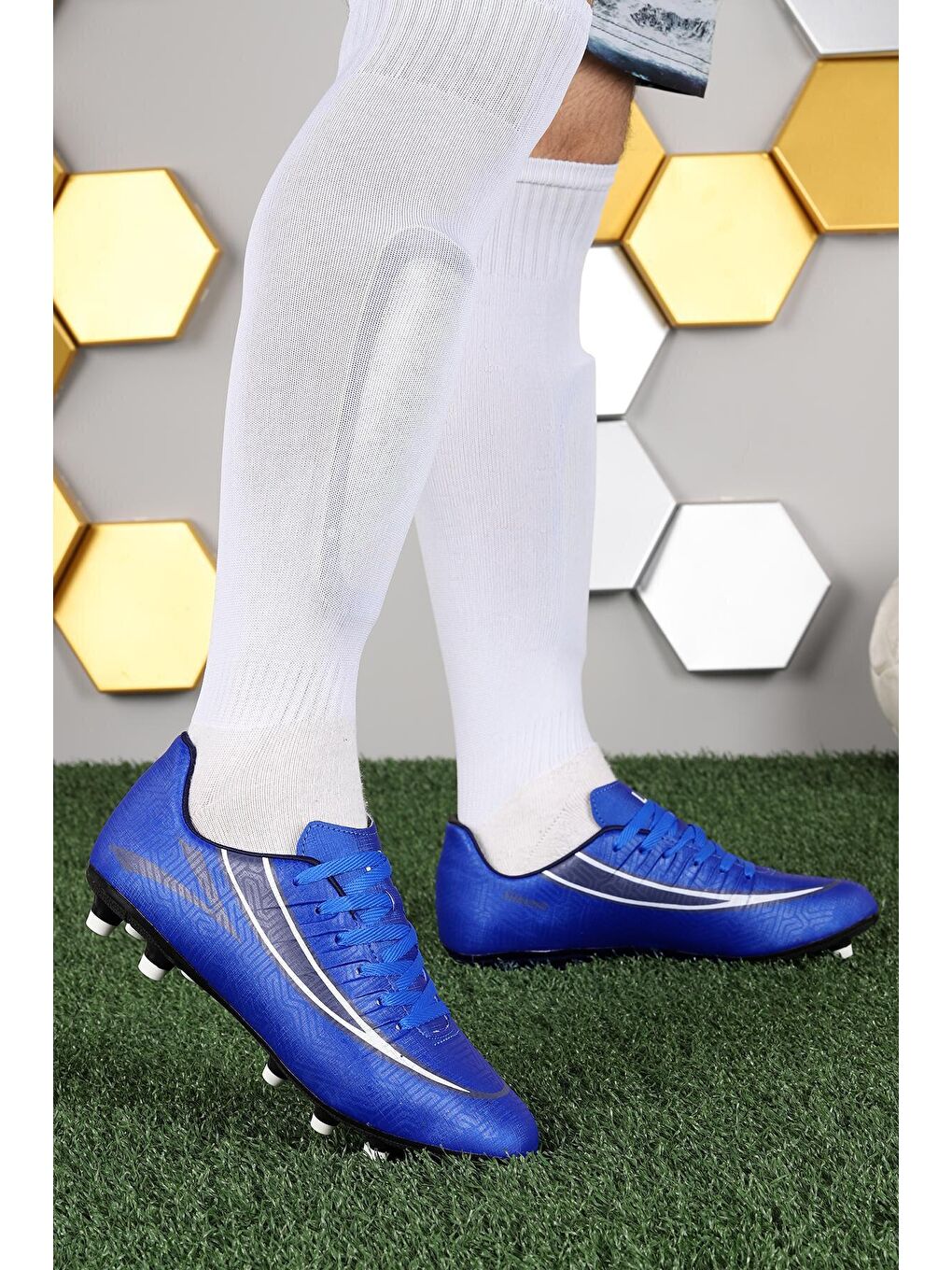 Mavi Simena KM Krampon Çim Saha Erkek Futbol Ayakkabı
