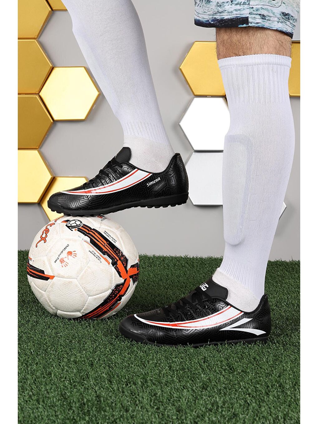 Siyah Simena HM Halı Saha Erkek Futbol Ayakkabı-2