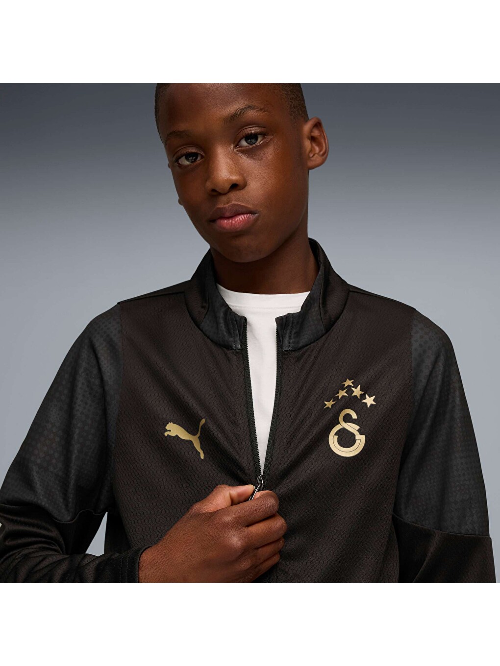 Siyah GALATASARAY Genç Antrenman Fermuarlı Sweatshirt-3