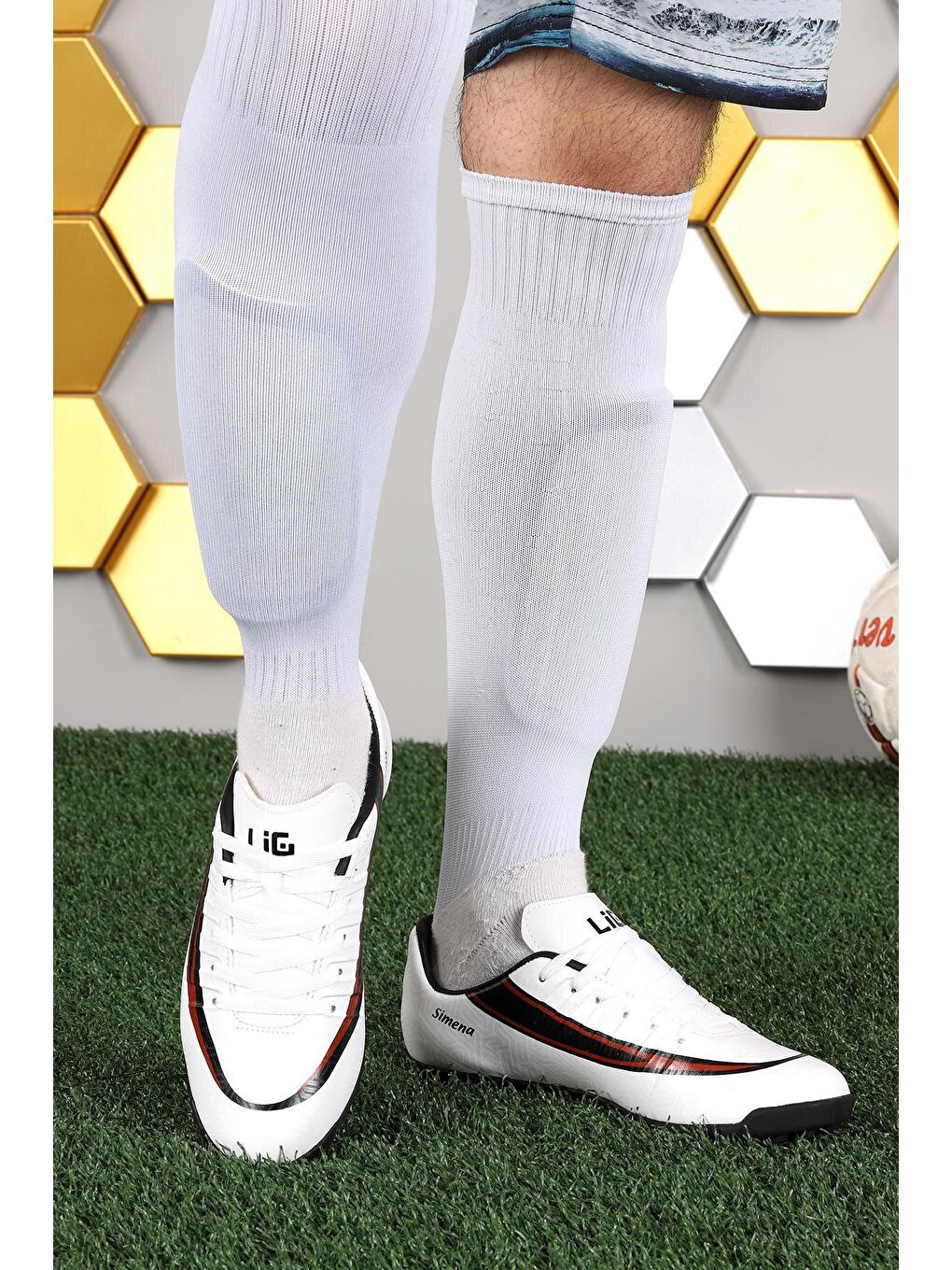 Beyaz Simena HM Halı Saha Erkek Futbol Ayakkabı-1