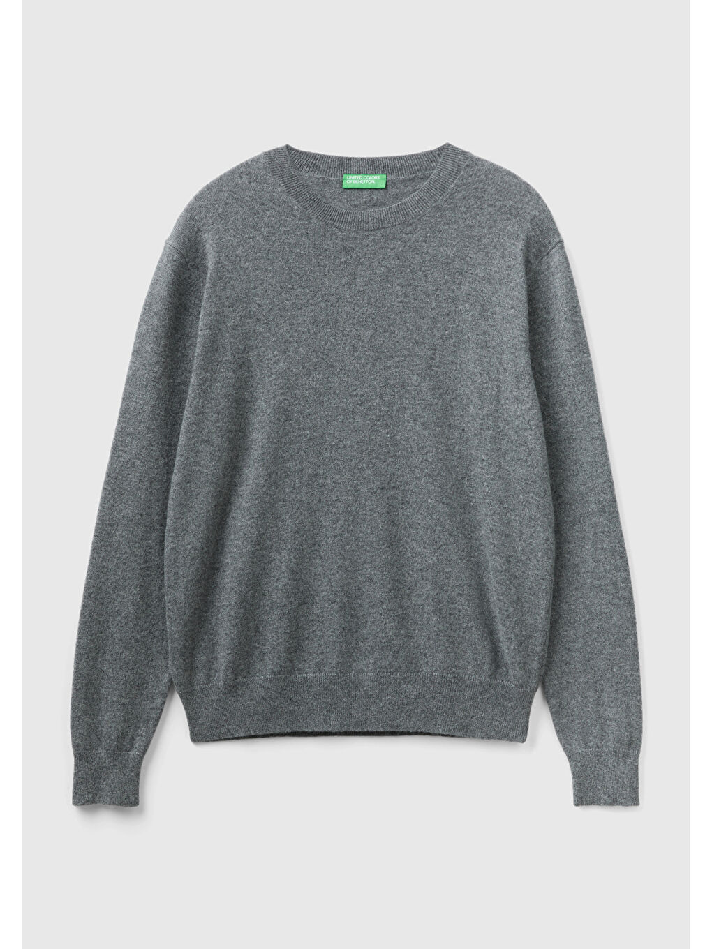 Erkek Koyu Gri Melanj %100 Kaşmir Kazak