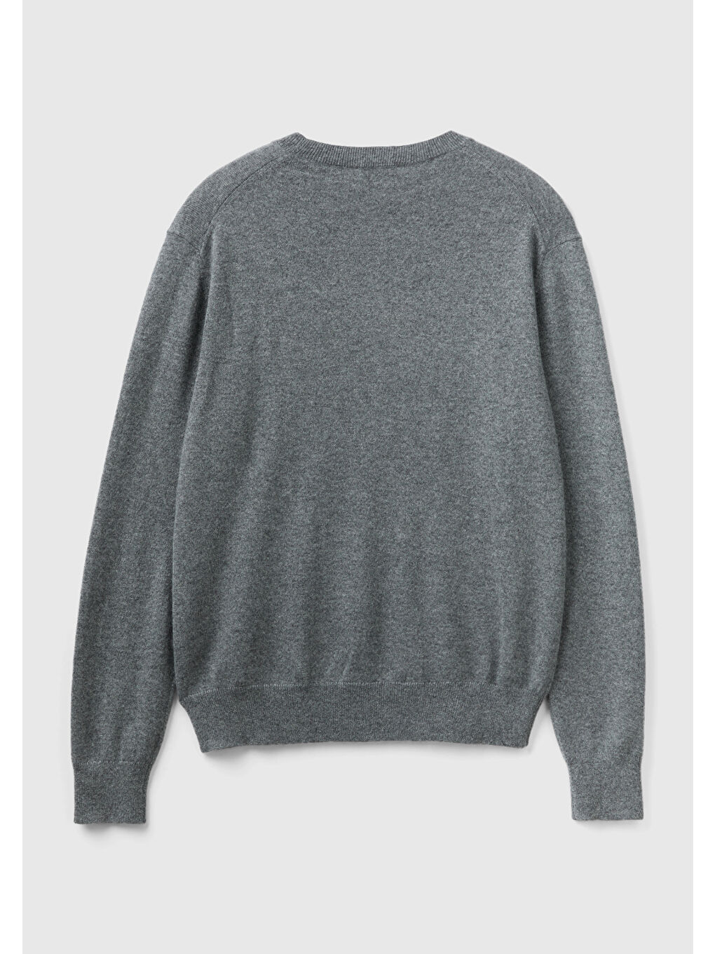 Erkek Koyu Gri Melanj %100 Kaşmir Kazak-1