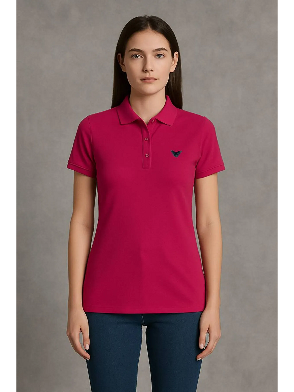 Yeşil Kadın Yazlık 3 Lü Paket Basic Arma Polo Yaka Tişört-1