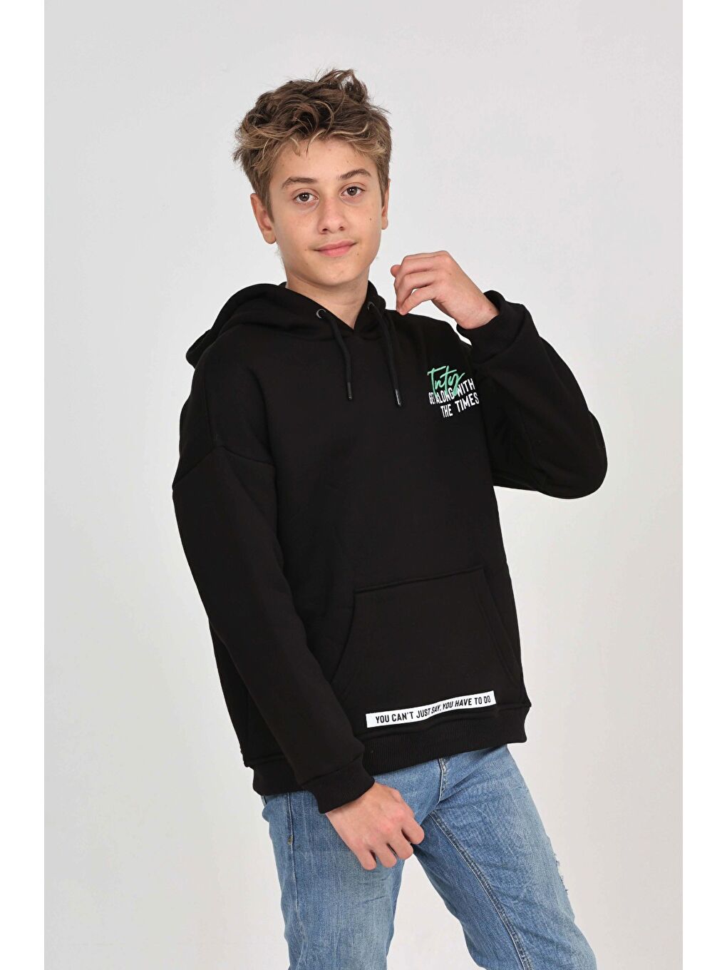 Siyah Erkek Çocuk Tnty Nakışlı Sweatshirt-3