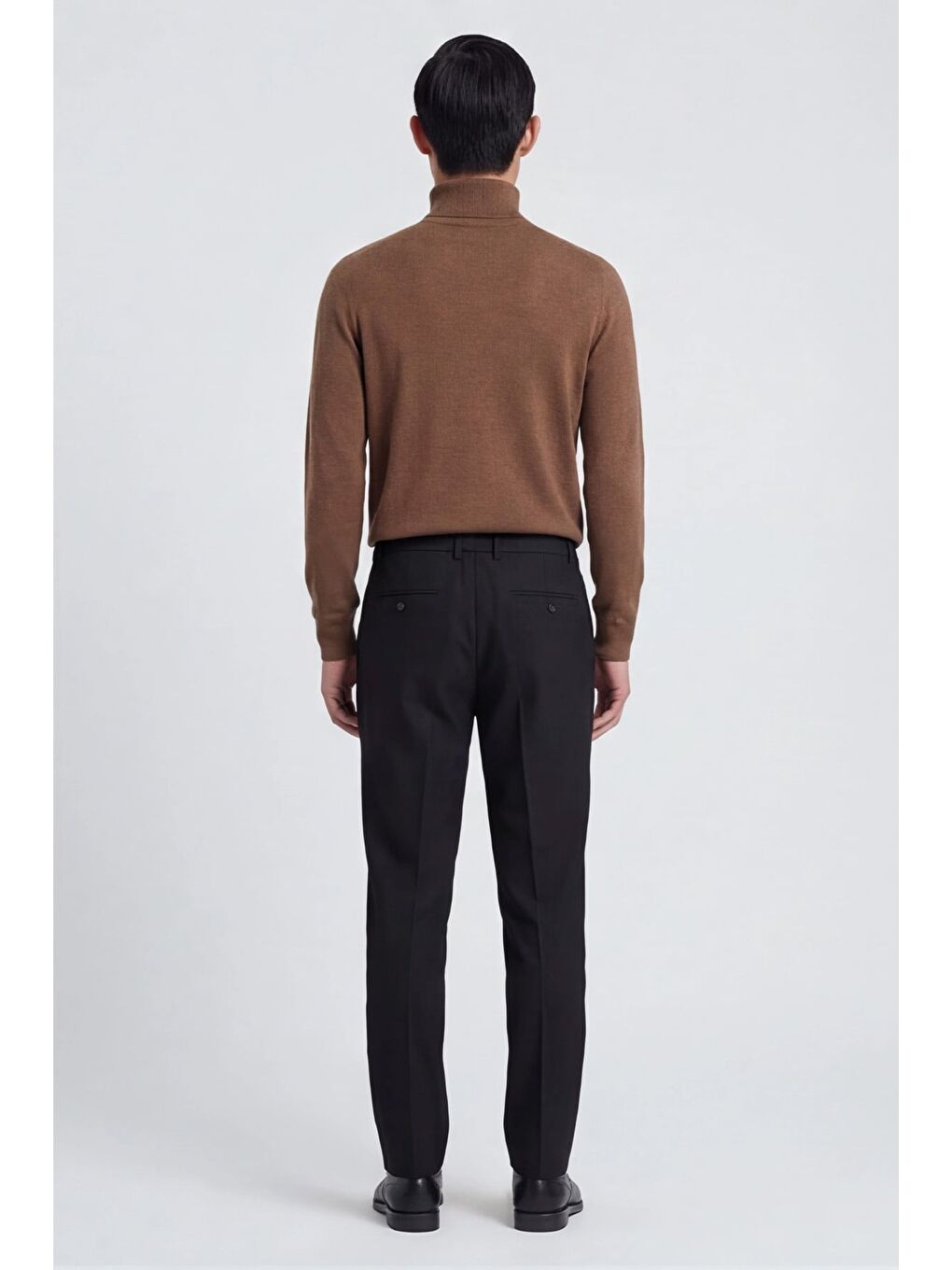 Giotelli Erkek Siyah Dar Kesim Slim Fit Viskon Dokuma Yan Cep Bağcıklı Bel Pantolon-3