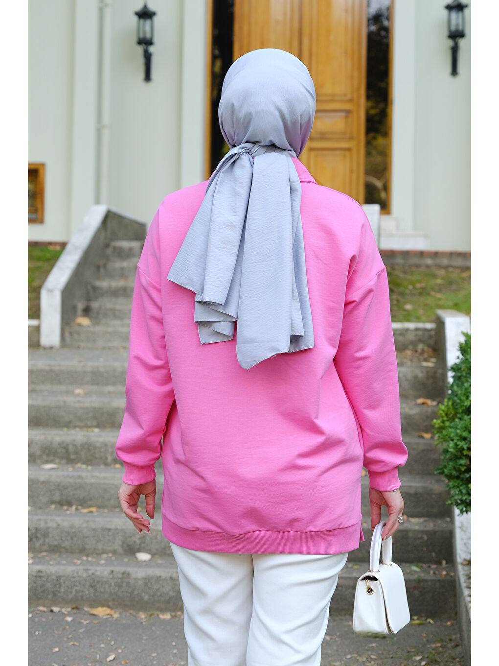 Locco Moda Pembe Yarım Fermuarlı Tunik Pembe - 3