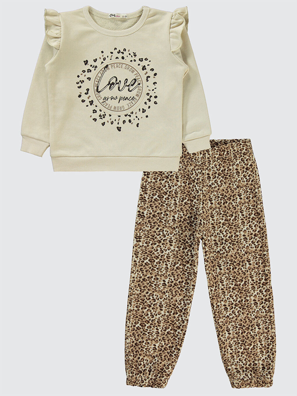 Girls Kız Çocuk Eşofman Takımı 2-5 Yaş Ekru