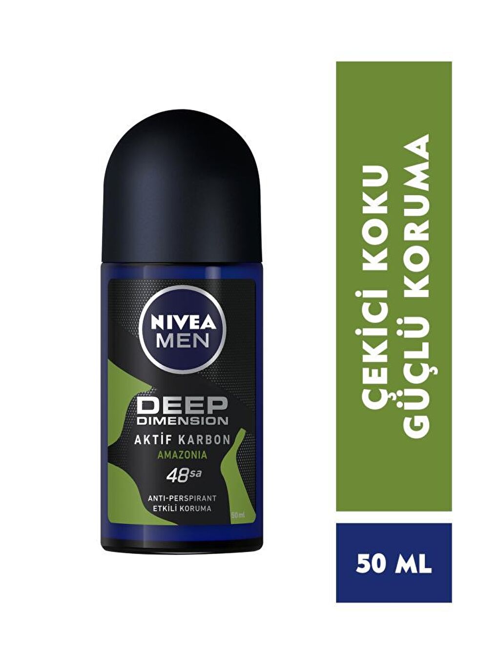 NIVEA Şeffaf Men Erkek Roll On Deodorant Amazonia 50 ml X3 Adet, Aktif Karbon Ile 48 Saat Anti-Perspirant Koruma - 1