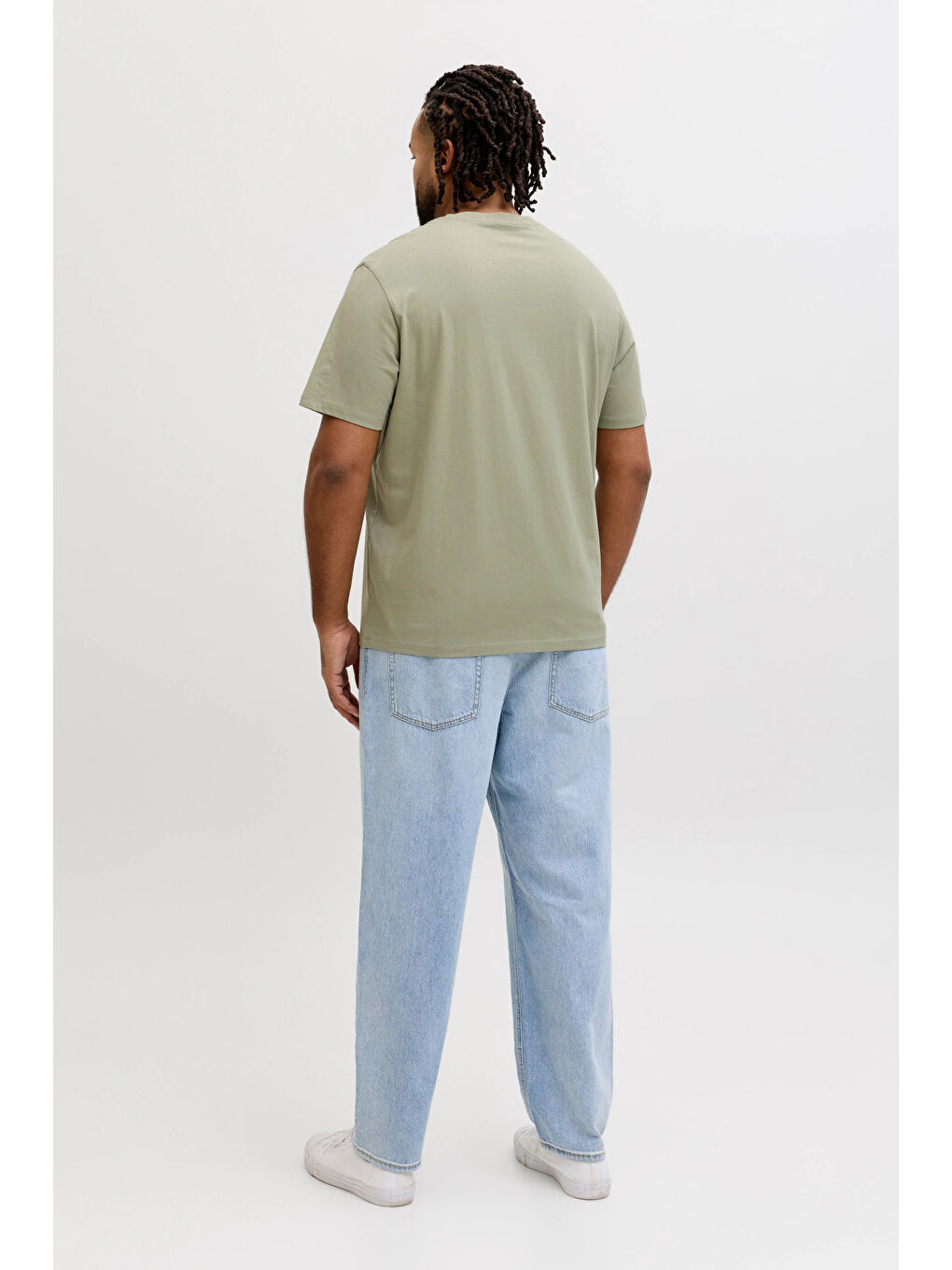 Yeşil Plus Büyük Beden % 100 Pamuk Regular Fit Logolu T Shirt 12298346-2