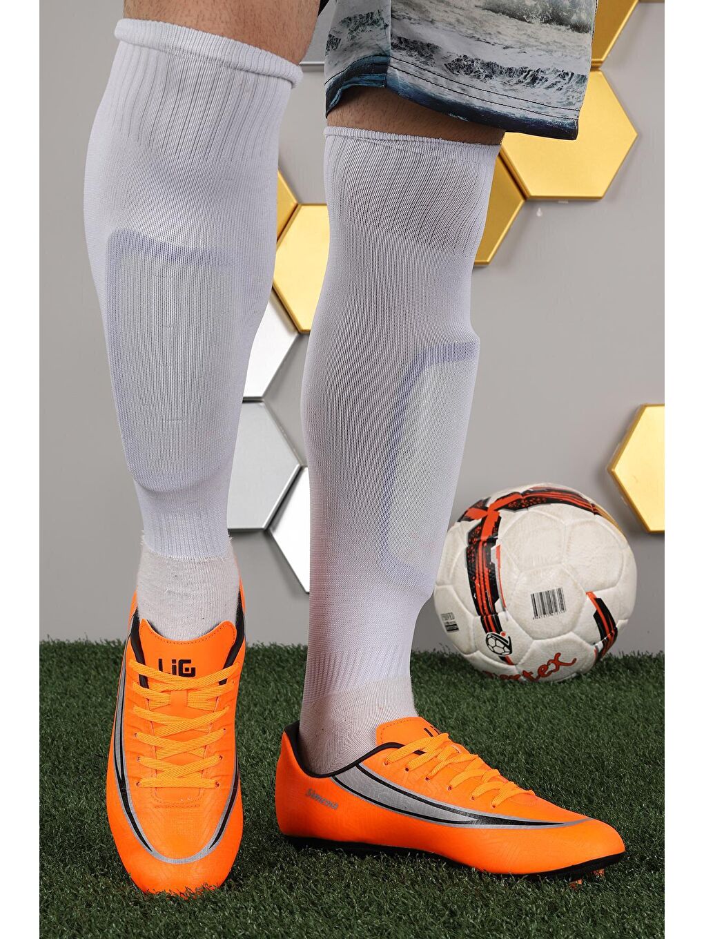 Turuncu Simena KM Krampon Çim Saha Erkek Futbol Ayakkabı-1