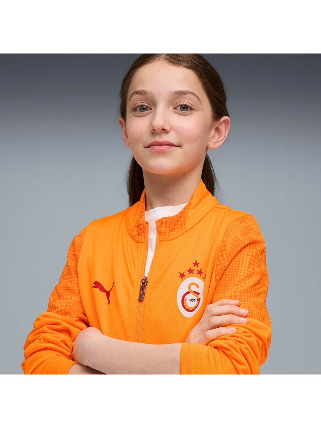 Turuncu GALATASARAY Genç Antrenman Fermuarlı Sweatshirt-3