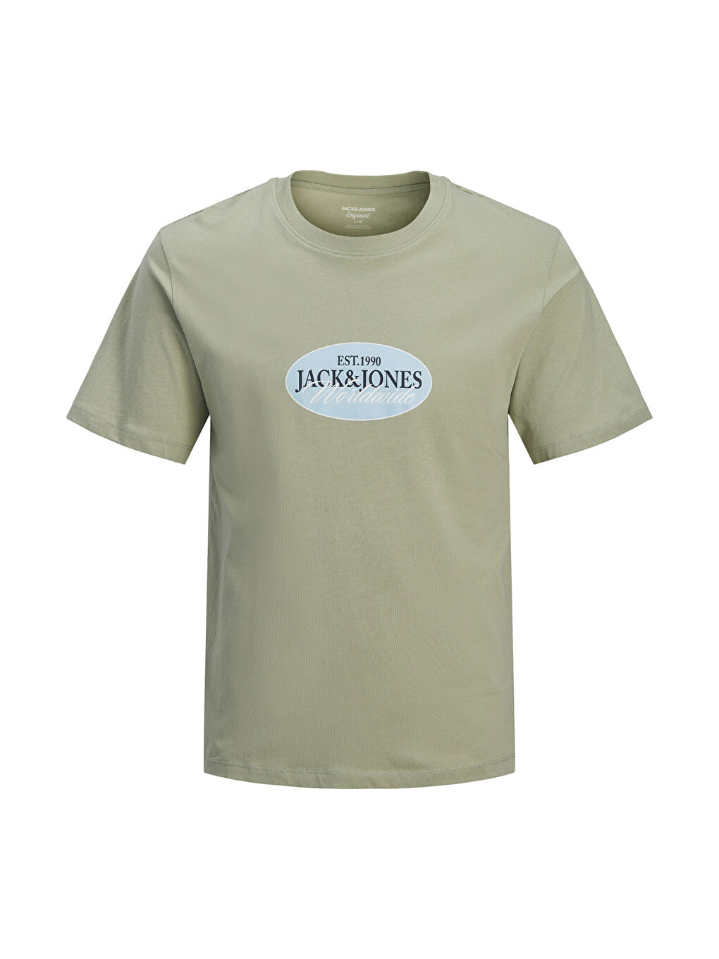 Yeşil Plus Büyük Beden % 100 Pamuk Regular Fit Logolu T Shirt 12298346-4