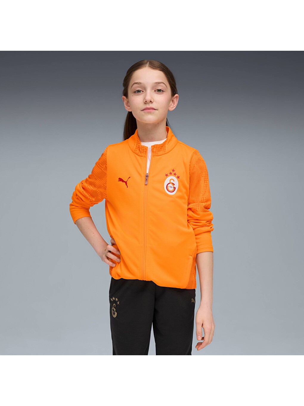Turuncu GALATASARAY Genç Antrenman Fermuarlı Sweatshirt-5