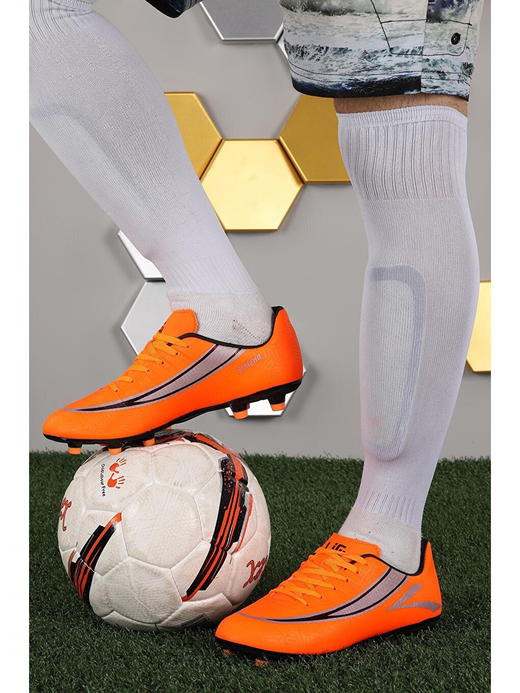 Turuncu Simena KM Krampon Çim Saha Erkek Futbol Ayakkabı-2