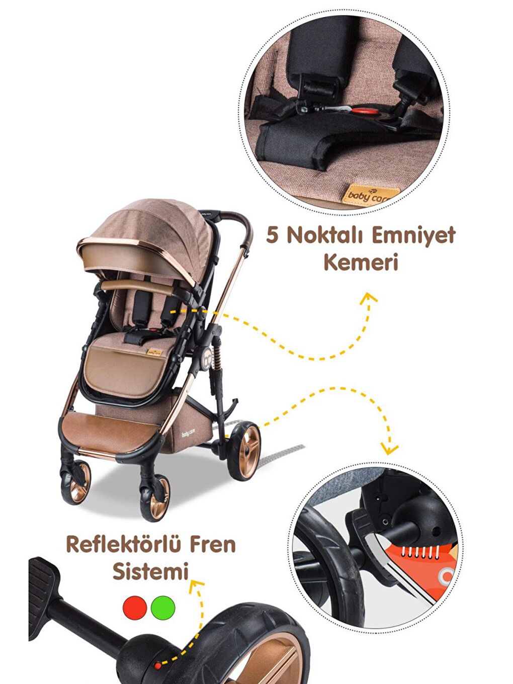 Babycare Kahverengi Colarado Chrome Travel Sistem Bebek Arabası Kahve - 2