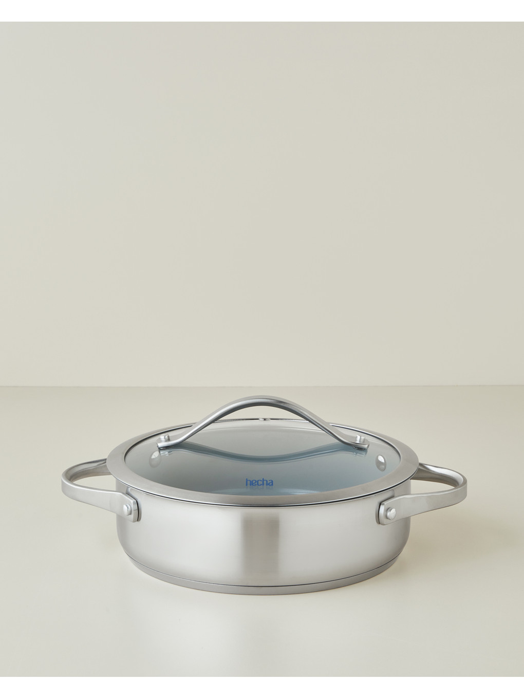 Gri Çelik + Cerawell Sığ Tencere 24x7 Cm Silver
