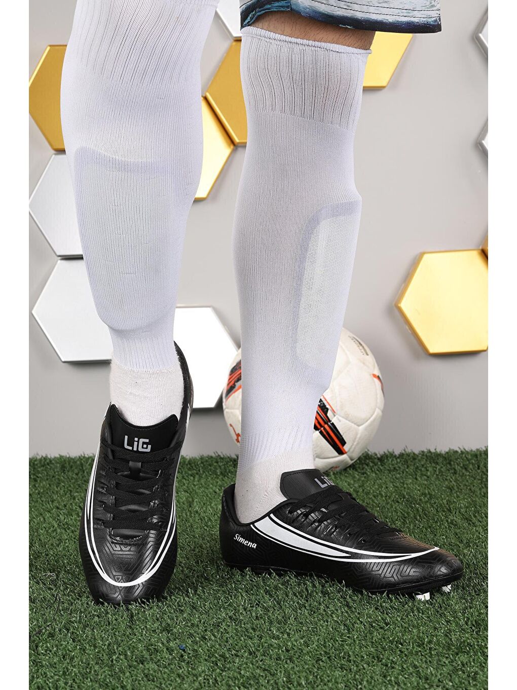 Siyah Simena KM Krampon Çim Saha Erkek Futbol Ayakkabı-1