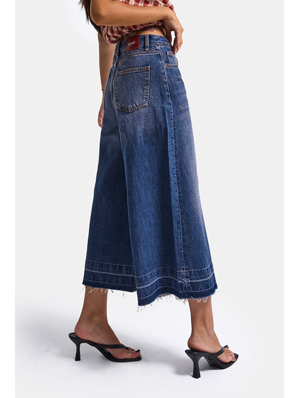 Mavi Kadın Koyu Jean 4w6-98 Culotte Fit Kiraz Nakış Detaylı Tasarım Denim Jean-3