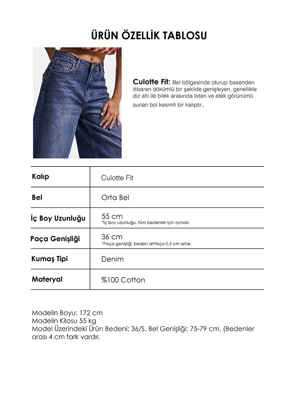 Mavi Kadın Koyu Jean 4w6-98 Culotte Fit Kiraz Nakış Detaylı Tasarım Denim Jean-6