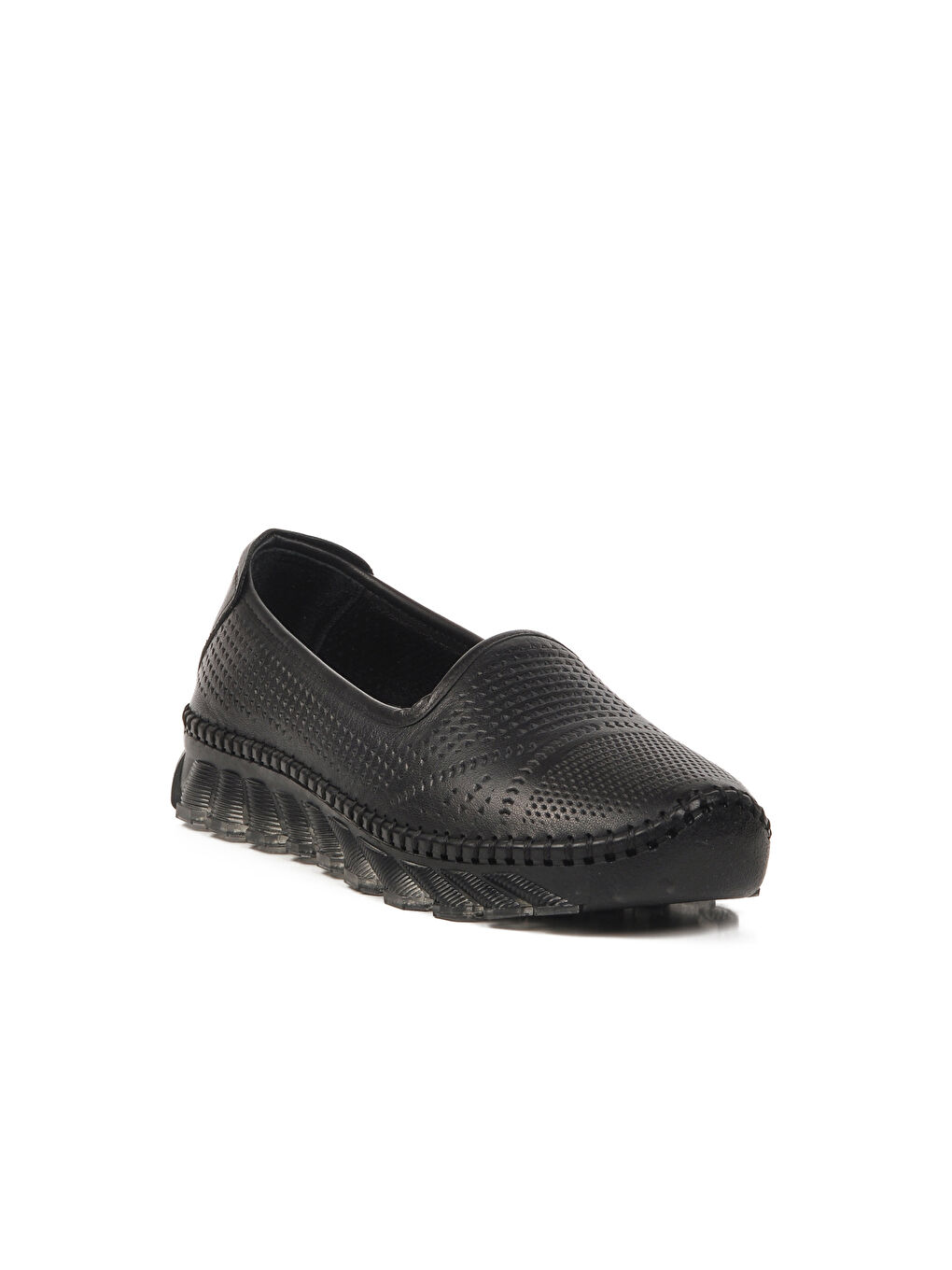 Siyah Hakiki Deri Kadın Casual Ayakkabı 0001 Z-2