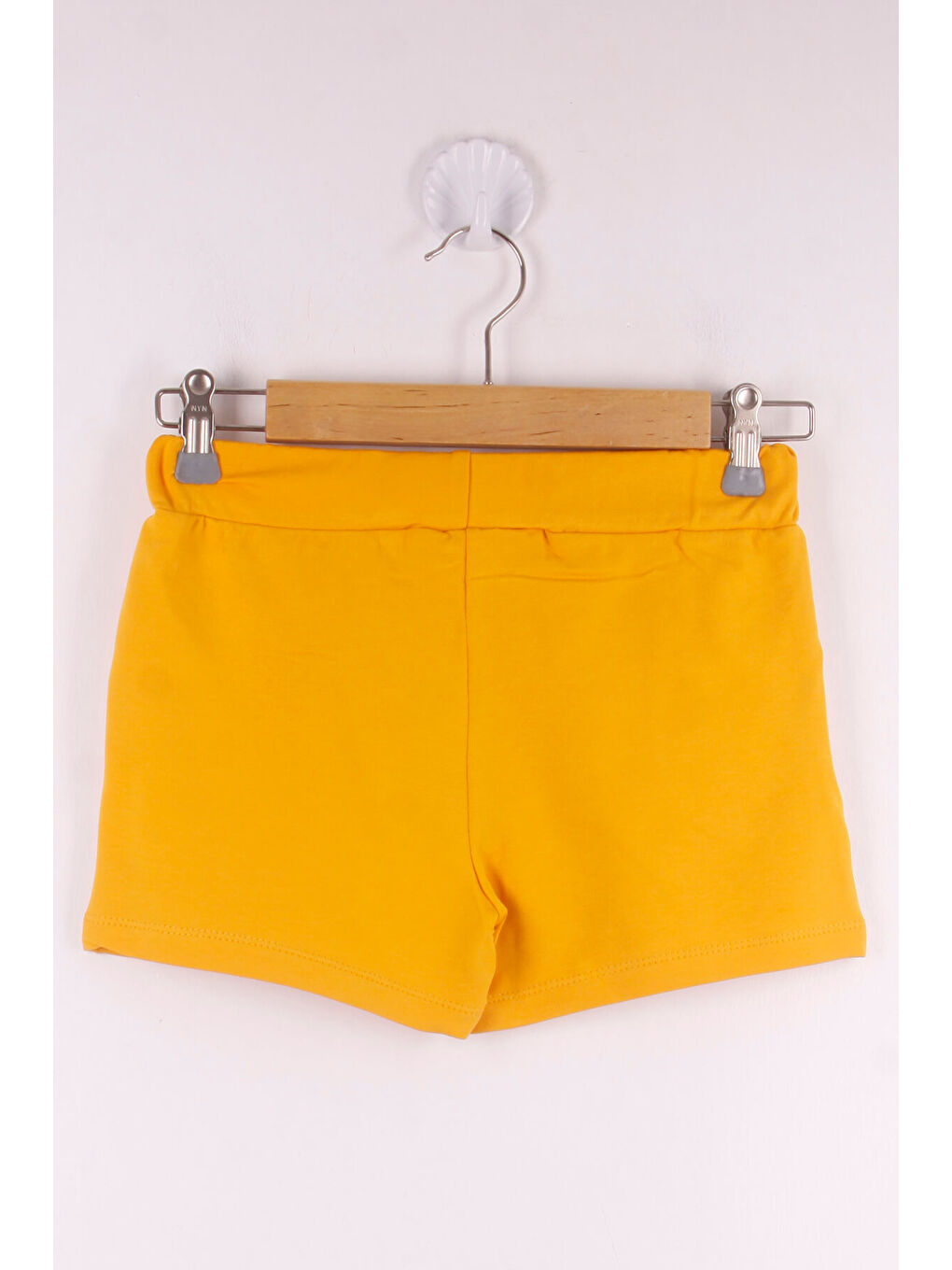 Sarı Kız Çocuk Serfie Şeritli Cepli Şort-1
