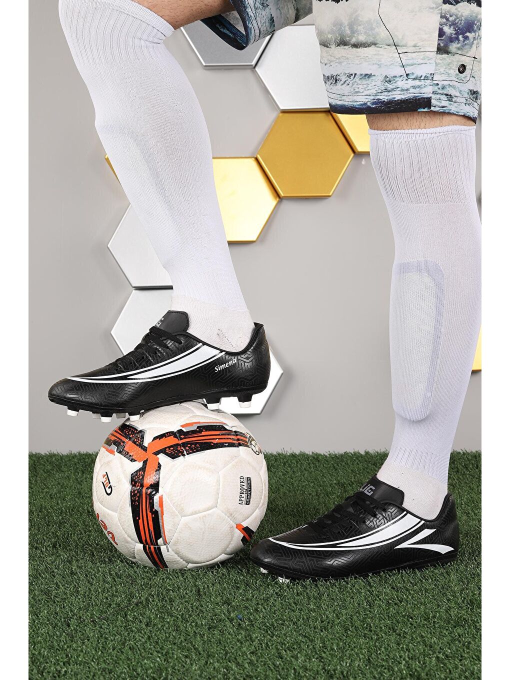 Siyah Simena KM Krampon Çim Saha Erkek Futbol Ayakkabı-2