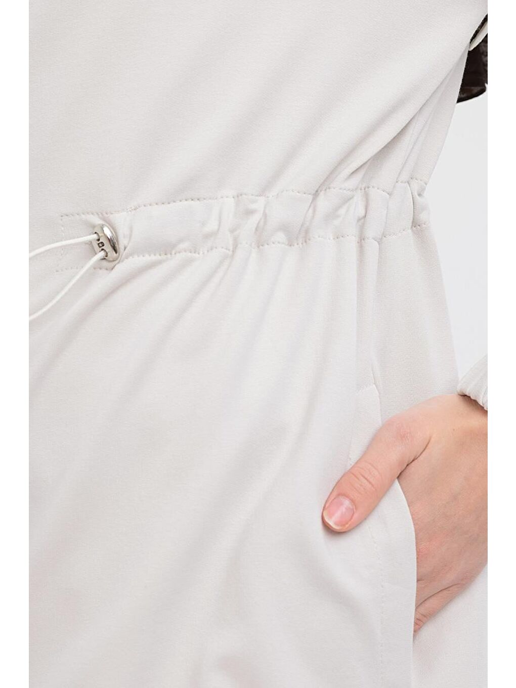 Bej Taş-Belden Büzgülü Fermuarlı Eşofman Takımı-4