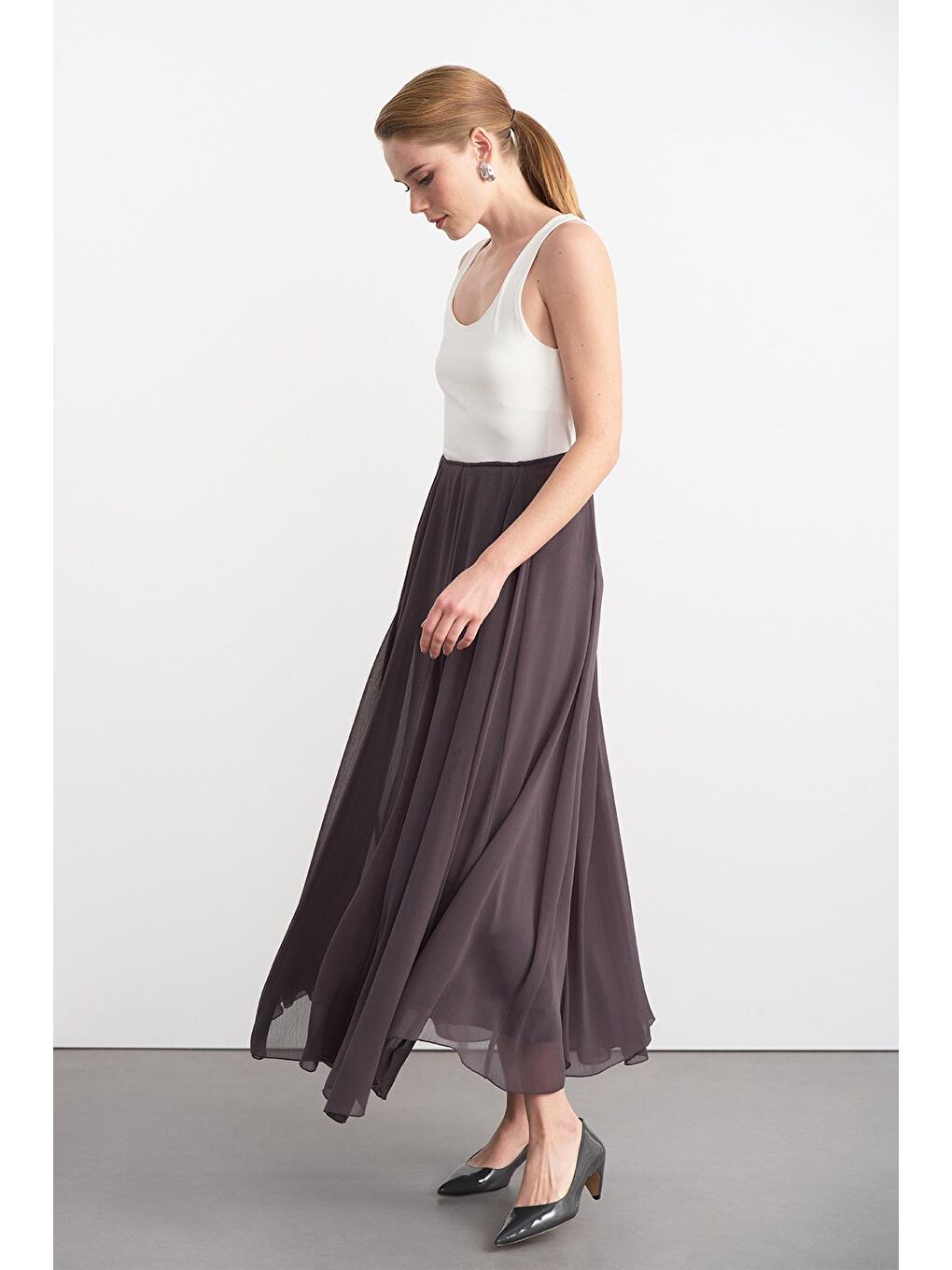 Eva Parçalı Uzun Etek Antrasit-1