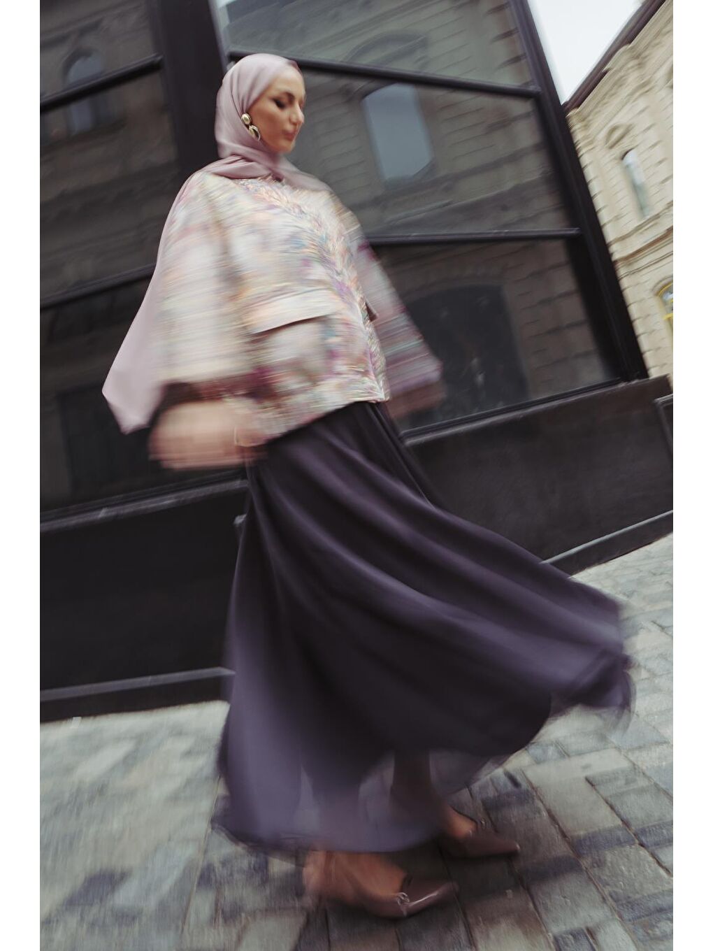 Eva Parçalı Uzun Etek Antrasit-4