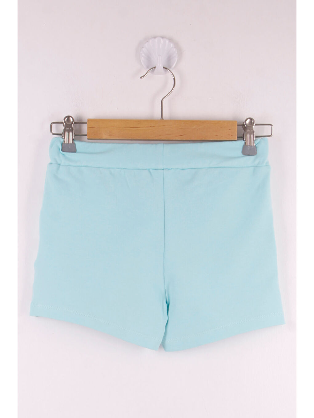 Turkuaz Kız Çocuk Serfie Şeritli Cepli Şort-1